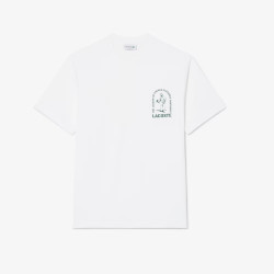 T-shirt Lacoste en coton biologique avec imprimé aquarelle Blanc | DM’Sports