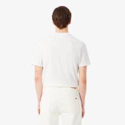 T-shirt Lacoste en coton jersey épais avec bande siglée Blanc | DM’Sports