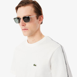 T-shirt Lacoste en coton jersey épais avec bande siglée Blanc