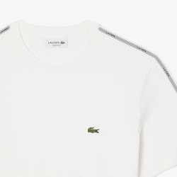 T-shirt Lacoste en coton jersey épais avec bande siglée Blanc | DM’Sports