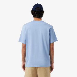 T-shirt Lacoste en coton jersey mi-épais Bleu clair| DM’Sports