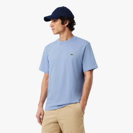 T-shirt Lacoste en coton jersey mi-épais Bleu clair| DM’Sports