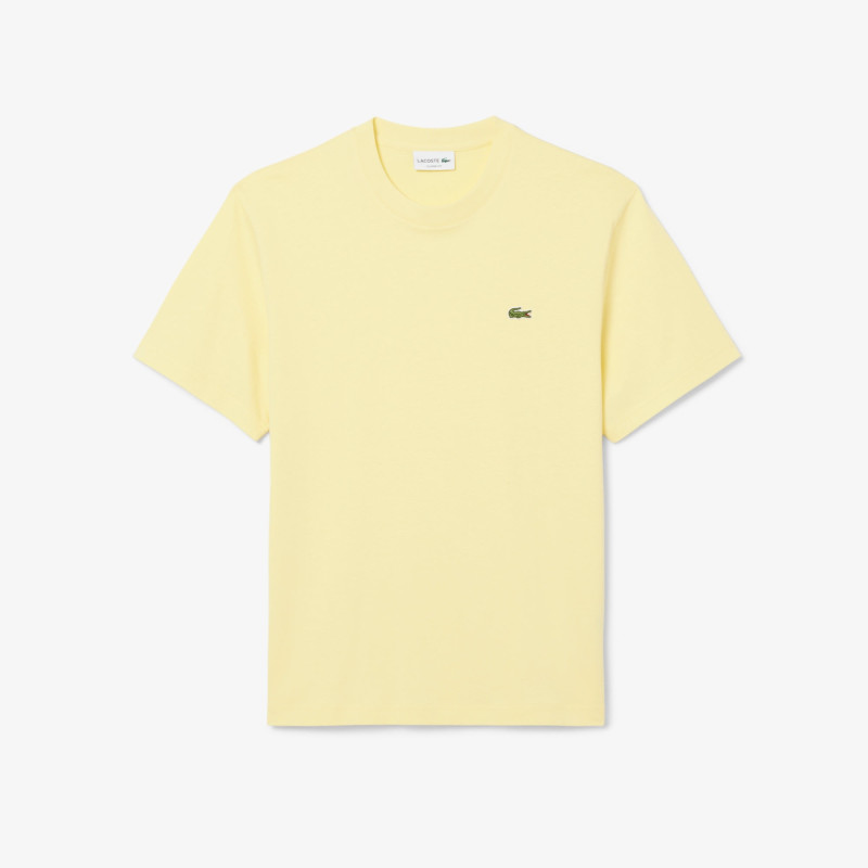 T-shirt Lacoste en coton jersey mi-épais Jaune pastel| DM’Sports