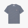 T-shirt Lacoste en jersey texturé rayé Chambray/Buffalo| DM’Sports