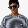 T-shirt Lacoste en jersey texturé rayé Chambray/Buffalo| DM’Sports