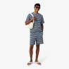T-shirt Lacoste en jersey texturé rayé Chambray/Buffalo| DM’Sports