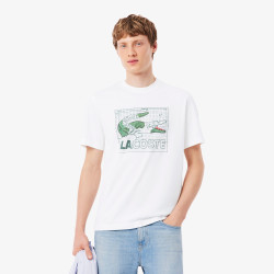 T-shirt Lacoste en coton imprimé Blanc Classic fit | DM’Sports