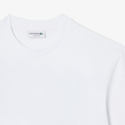 T-shirt Lacoste en coton avec imprimé crocodile Blanc | DM’Sports
