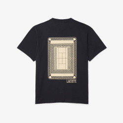 T-shirt Lacoste en coton jersey épais avec imprimé tennis au dos Noir | DM’Sports