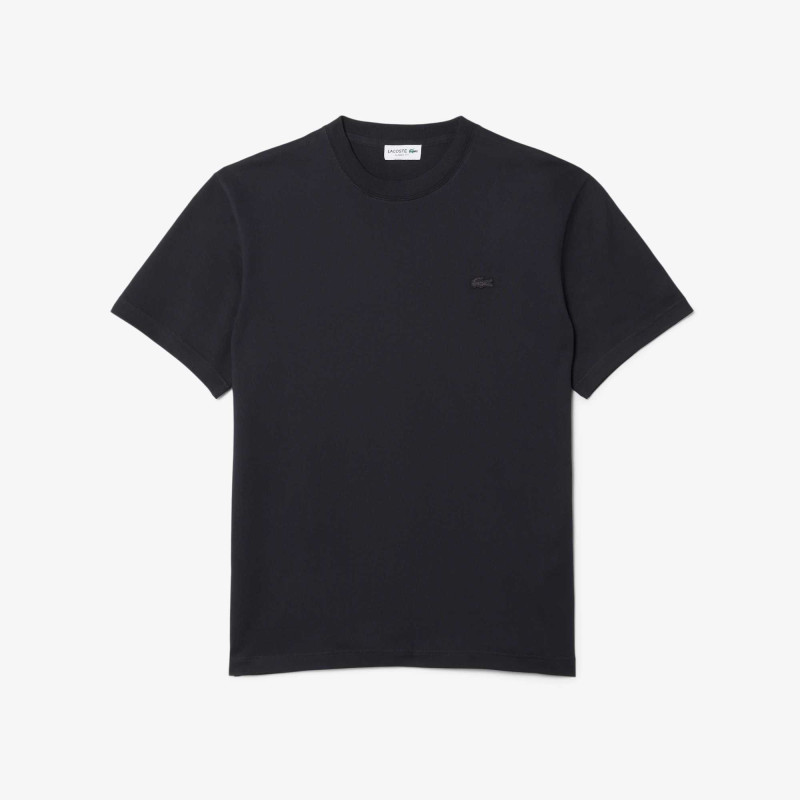 T-shirt Lacoste en coton jersey épais avec imprimé tennis au dos Noir | DM’Sports