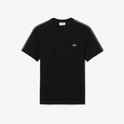 T-shirt Lacoste en coton jersey avec bande logo sur épaules Noir  | DM’Sports