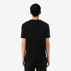 T-shirt Lacoste en coton jersey avec bande logo sur épaules Noir  | DM’Sports