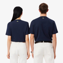 T-shirt Lacoste en coton jersey avec logo embossé Midnight Blue | DM’Sports