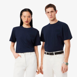 T-shirt Lacoste en coton jersey avec logo embossé Midnight Blue