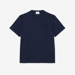 T-shirt Lacoste en coton jersey avec logo embossé Midnight Blue | DM’Sports