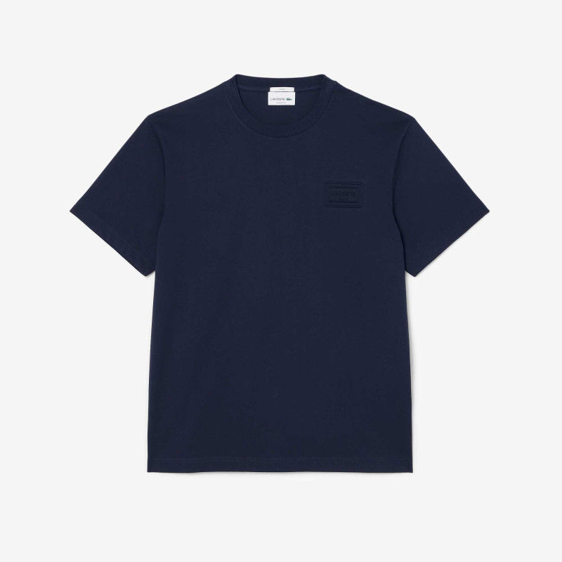T-shirt Lacoste en coton jersey avec logo embossé Midnight Blue | DM’Sports