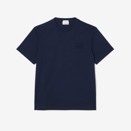 T-shirt Lacoste en coton jersey avec logo embossé Midnight Blue | DM’Sports