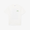 T-shirt Lacoste en coton biologique à imprimé tennis Blanc | DM’Sports