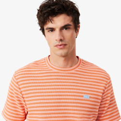 T-shirt Lacoste Classic Striped en coton Miami/Blossom | DM’Sports