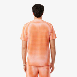 T-shirt Lacoste Classic Striped en coton Miami/Blossom | DM’Sports