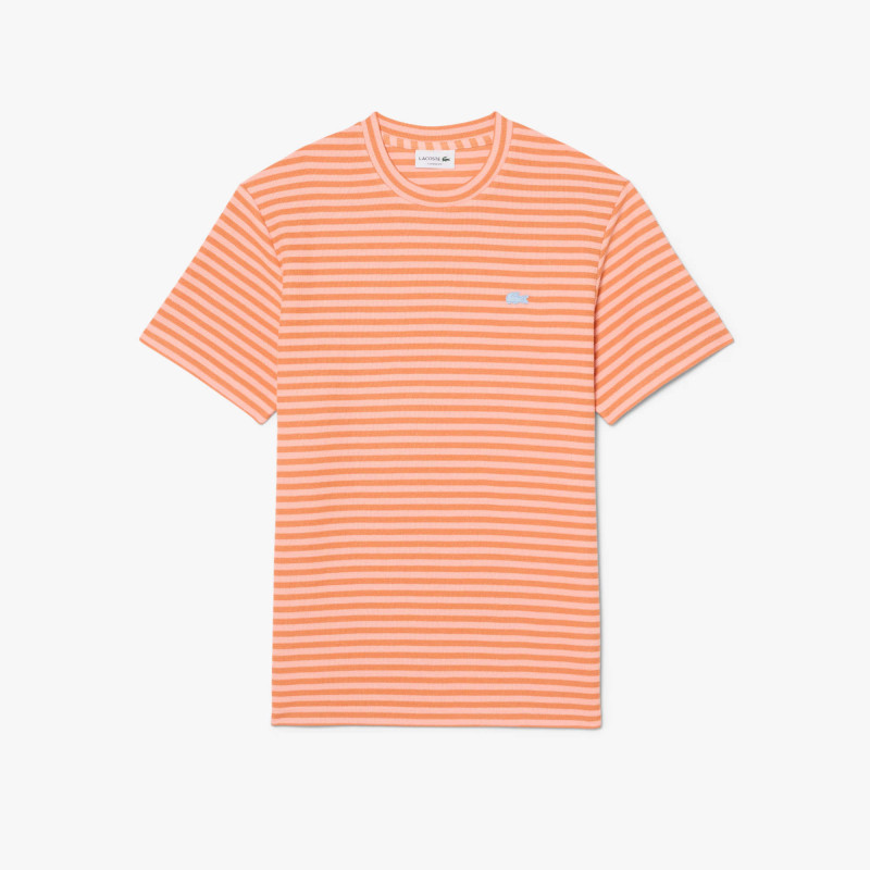 T-shirt Lacoste Classic Striped en coton Miami/Blossom | DM’Sports