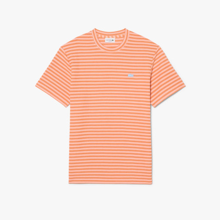 T-shirt Lacoste Classic Striped en coton Miami/Blossom | DM’Sports