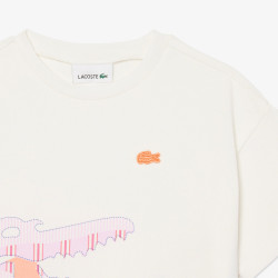 Ensemble LACOSTE bébé coton imprimé blanc et rose