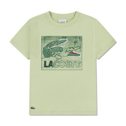 T-shirt en coton imprimé graphique Confortable Sportswear avec Crocodile Brodé LACOSTE vert
