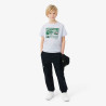 T-shirt en coton imprimé graphique Confortable Sportswear avec Crocodile Brodé LACOSTE bleu clair