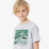 T-shirt en coton imprimé graphique Confortable Sportswear avec Crocodile Brodé LACOSTE bleu clair