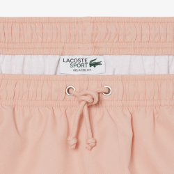 Short de Tennis Lacoste Diamond Taffeta Rose Corail Homme | DM'Sports