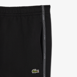 Short Lacoste Regular Fit Molleton Noir Homme | DM'Sports