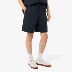Short Lacoste Seersucker Coton Noir Gris Foncé Homme | DM'Sports