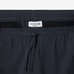 Short Lacoste Seersucker Coton Noir Gris Foncé Homme | DM'Sports