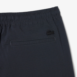 Short Lacoste Seersucker Coton Noir Gris Foncé Homme | DM'Sports