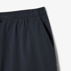 Short Lacoste Seersucker Coton Noir Gris Foncé Homme | DM'Sports