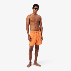 Short de Bain Lacoste Mid Length Orange / Vert