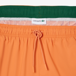 Short de Bain Lacoste Mid Length Orange Vert Homme | DM'Sports