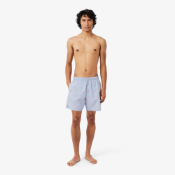 Short de Bain Lacoste Imprimé Crocodile Bleu Clair Homme | DM'Sports