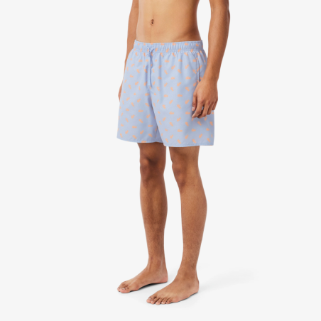 Short de Bain Lacoste Imprimé Crocodile Bleu Clair Homme | DM'Sports