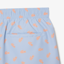 Short de Bain Lacoste Imprimé Crocodile Bleu Clair Homme | DM'Sports