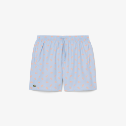 Short de Bain Lacoste Imprimé Crocodile Bleu Clair Homme | DM'Sports