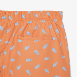 Short de Bain Lacoste Imprimé Crocodile Orange Homme | DM'Sports