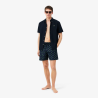 Short de Bain Lacoste Mi-Long Imprimé Crocodile Bleu Nuit