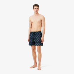 Short de Bain Lacoste Imprimé Crocodile Bleu Nuit Homme | DM'Sports