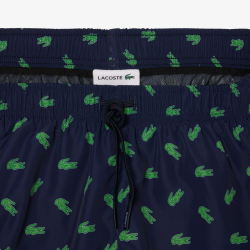 Short de Bain Lacoste Imprimé Crocodile Bleu Nuit Homme | DM'Sports