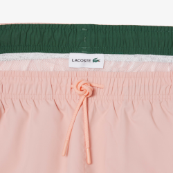 Short de Bain Lacoste Court Séchage Rapide Rose Vert Homme | DM'Sports