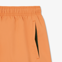 Short de Bain Lacoste Court Séchage Rapide Orange Vert Homme | DM'Sports