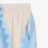 Short de Bain Lacoste Mi-Long Rayé Blanc Beige Homme | DM'Sports