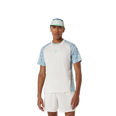 T-shirt Homme PADEL COURT ALL OVER PRINT SS TOP Blanc/Bleu